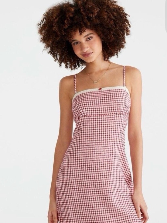 Aeropostale Dresses & Skirts - NWT Aeropostale Red Plaid Gingham Square Neck Lace Cami Tank Linen
Mini Dress